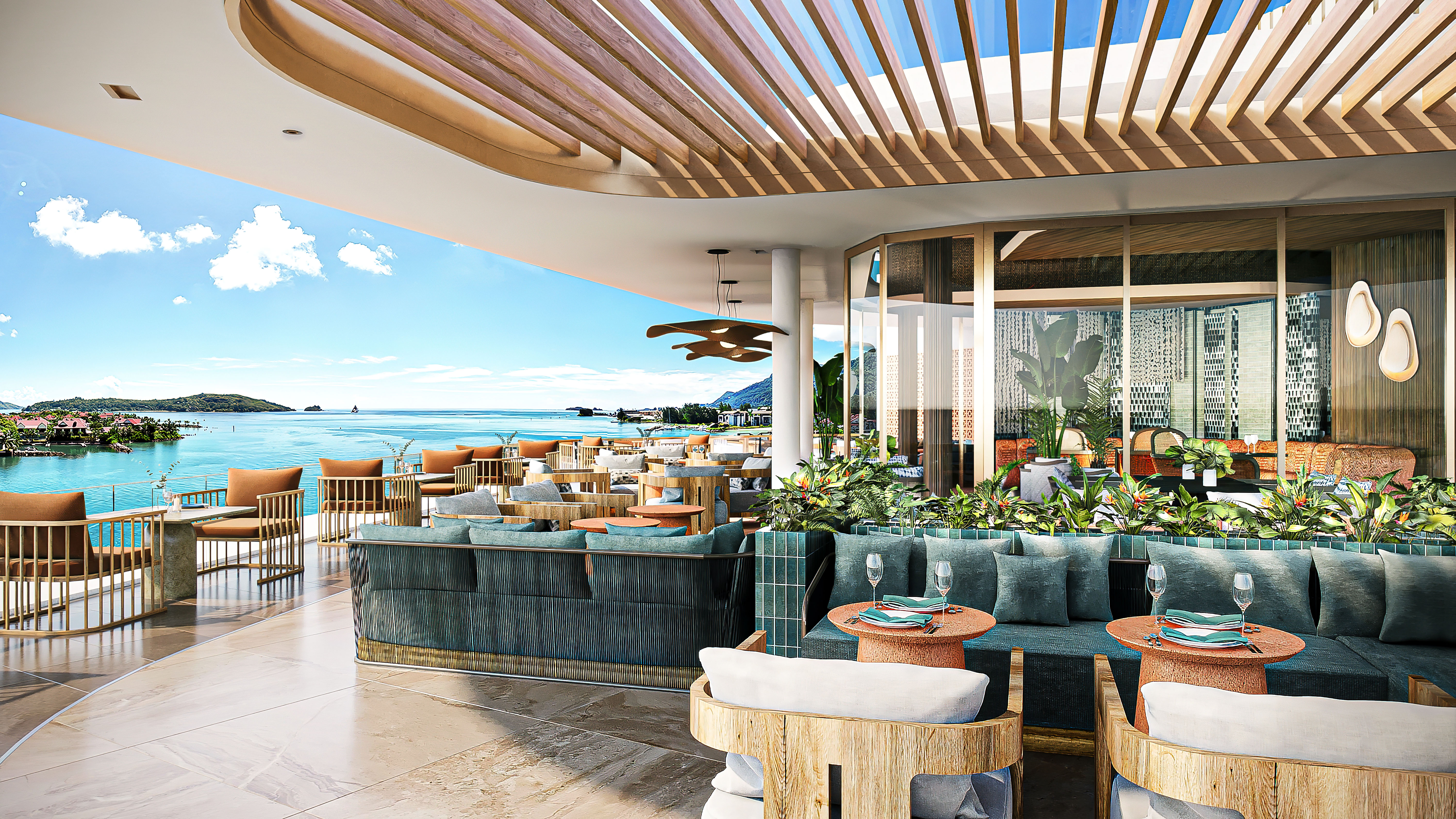 Rooftop restaurant terrace